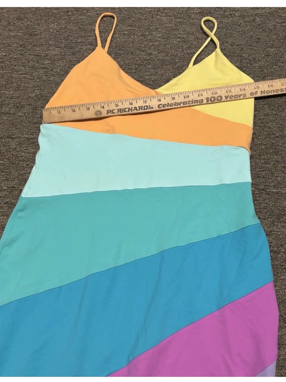 Susana Monaco Size Large Rainbow Asymmetrical Dress NWT - Picture 7 of 8